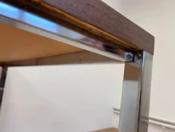 Table à manger/bureau en bois wenge et chrome par Ladislav Vrátník, années 1970