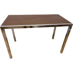 Table à manger/bureau en bois wenge et chrome par Ladislav Vrátník, années 1970