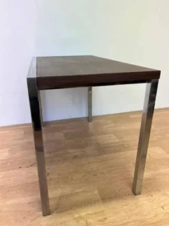 Table à manger/bureau en bois wenge et chrome par Ladislav Vrátník, années 1970
