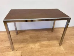 Table à manger/bureau en bois wenge et chrome par Ladislav Vrátník, années 1970