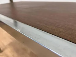 Table à manger/bureau en bois wenge et chrome par Ladislav Vrátník, années 1970