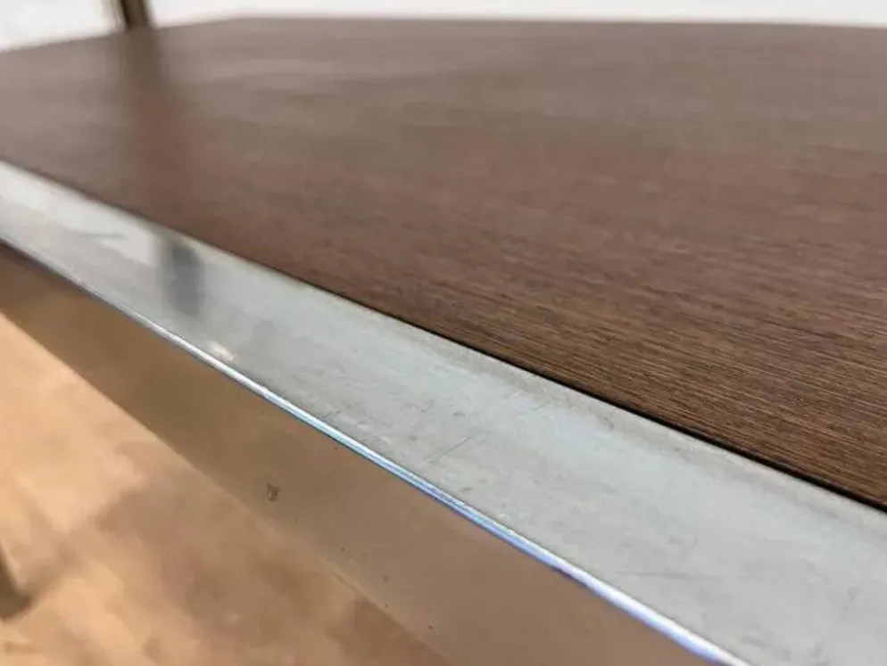 Table à manger/bureau en bois wenge et chrome par Ladislav Vrátník, années 1970