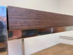Table à manger/bureau en bois wenge et chrome par Ladislav Vrátník, années 1970