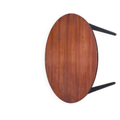 Table à manger en bois avec plateau rond extensible, années 1950
