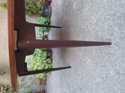 Table à manger en bois avec plateau rond, années 1950