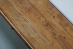 Table à manger en chêne de ferme rustique française du début du 20e siècle