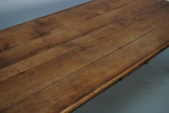 Table à manger en chêne de ferme rustique française du début du 20e siècle