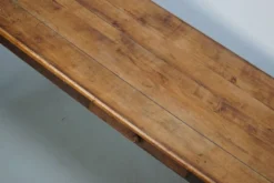 Table à manger en chêne de ferme rustique française du début du 20e siècle