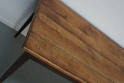 Table à manger en chêne de ferme rustique française du début du 20e siècle