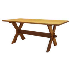 Table à manger en chêne massif par Henning Kjærnulf, Danemark, années 1960.