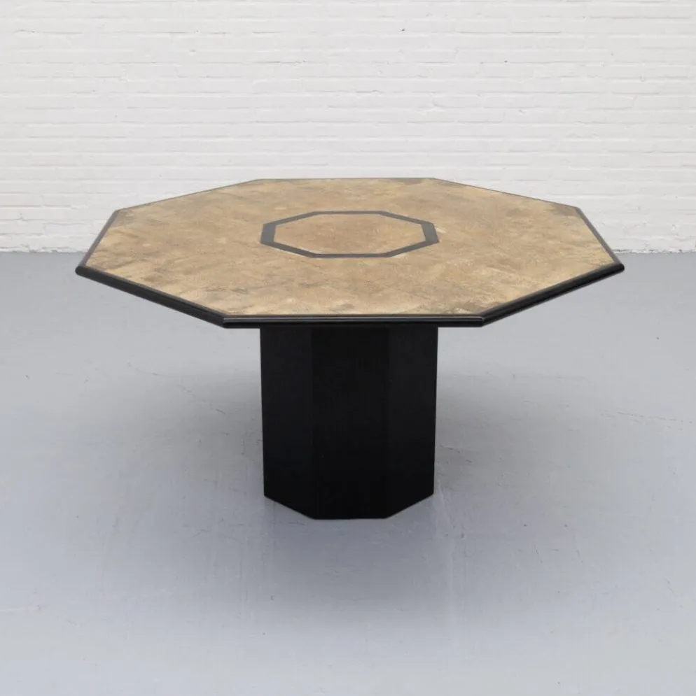 Table à manger en liège octogonale Italie années 1980