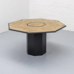 Table à manger en liège octogonale Italie années 1980