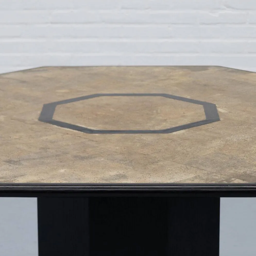Table à manger en liège octogonale Italie années 1980