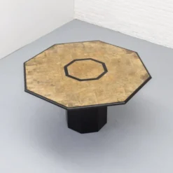 Table à manger en liège octogonale Italie années 1980