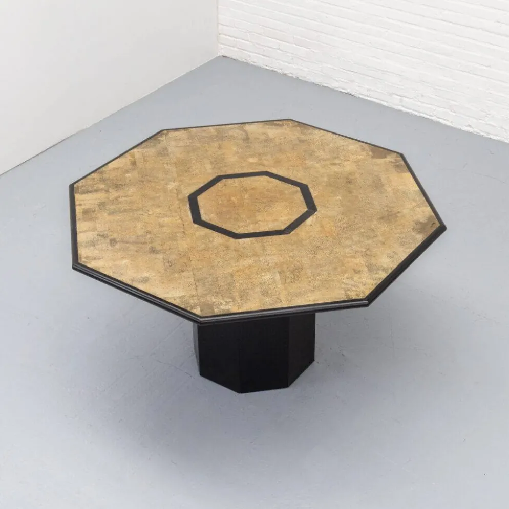 Table à manger en liège octogonale Italie années 1980