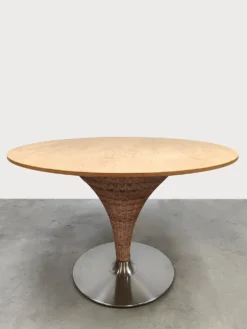 Table à manger en osier vintage italienne Tito Agnoli Bonacina Pierantonio