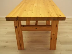 Table à manger en pin massif, Danemark, années 1980