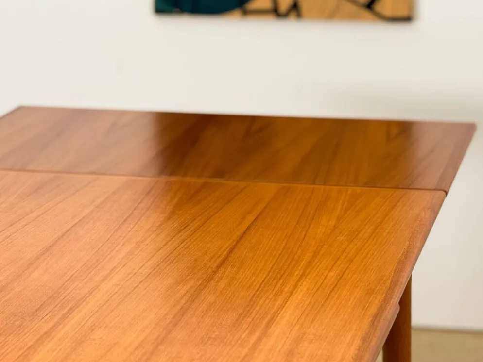 Table à manger en teck à double extension (Fabriquée au Danemark en 1960)