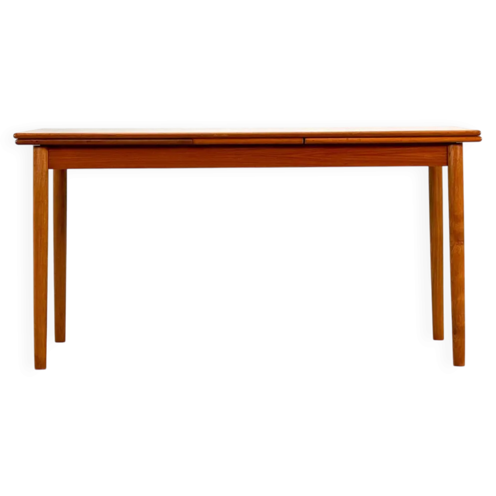 Table à manger en teck à double extension (Fabriquée au Danemark en 1960)