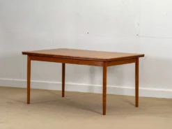 Table à manger en teck à double extension (Fabriquée au Danemark en 1960)