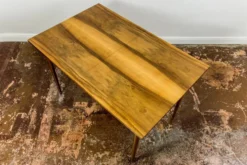 Table à manger extensible de style mid-century en noyer, années 1960