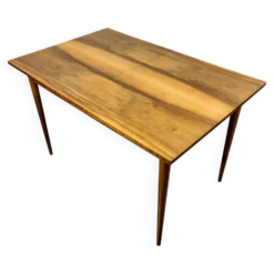Table à manger extensible de style mid-century en noyer, années 1960