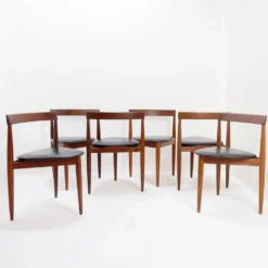 Table à manger extensible en teck et 6 chaises par Hans Olsen pour Frem Røjle, années 1950