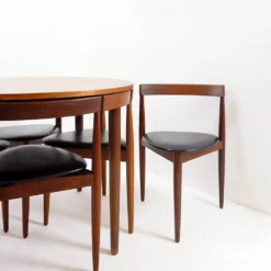 Table à manger extensible en teck et 6 chaises par Hans Olsen pour Frem Røjle, années 1950