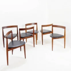 Table à manger extensible en teck et 6 chaises par Hans Olsen pour Frem Røjle, années 1950