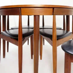 Table à manger extensible en teck et 6 chaises par Hans Olsen pour Frem Røjle, années 1950