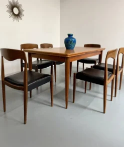 Table à manger extensible en teck design scandinave des années 1960