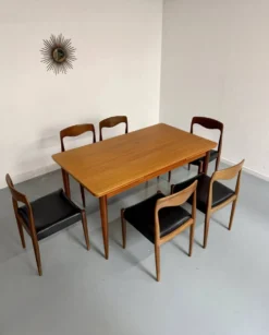 Table à manger extensible en teck design scandinave des années 1960