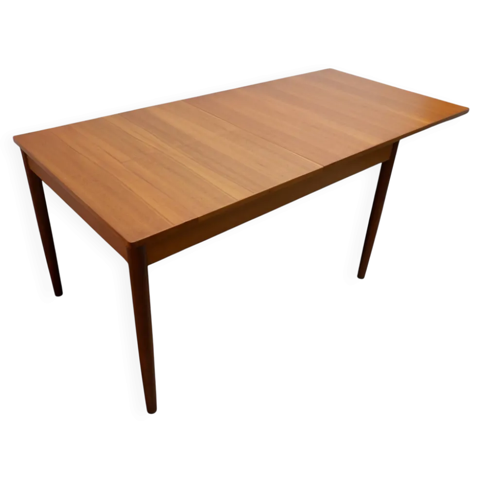Table à manger extensible en teck, années 1960, Danemark