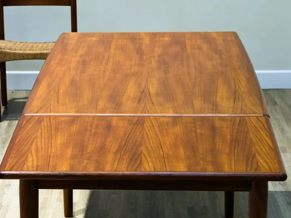 Table à manger extensible en teck danois des années 50 (Johannes Andersen)