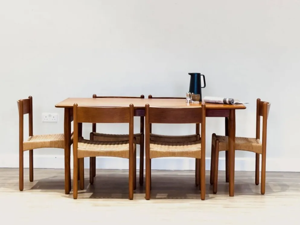 Table à manger extensible en teck danois des années 50 (Johannes Andersen)