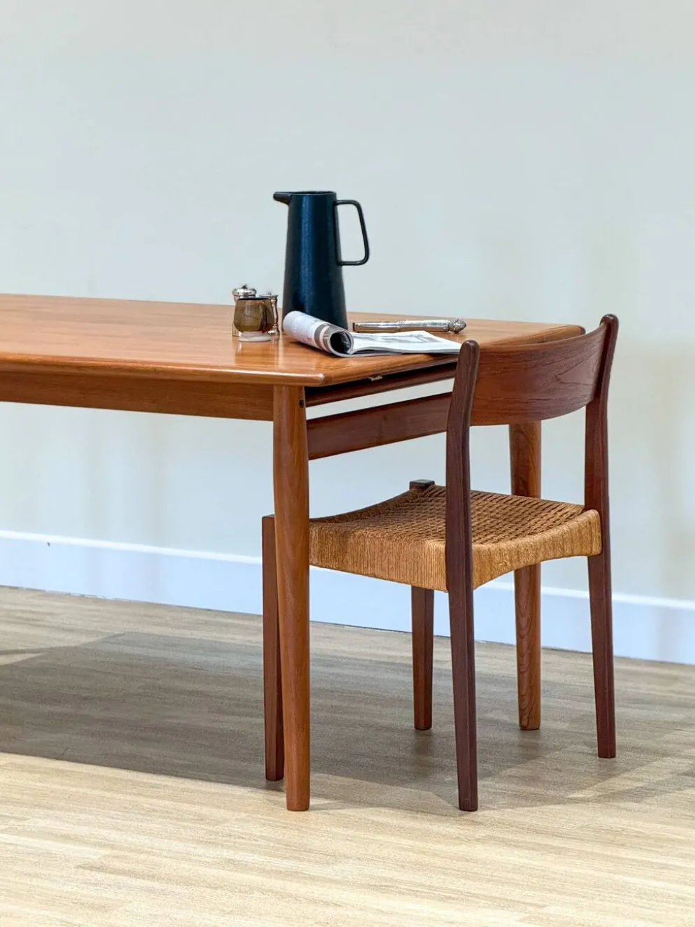 Table à manger extensible en teck danois des années 50 (Johannes Andersen)