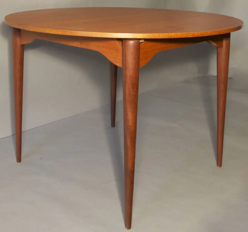 Table à manger extensible en teck circulaire italienne, années 1960