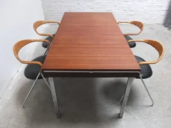 Table à manger extensible par Roger De Winter pour E.M.Y., années 1960.