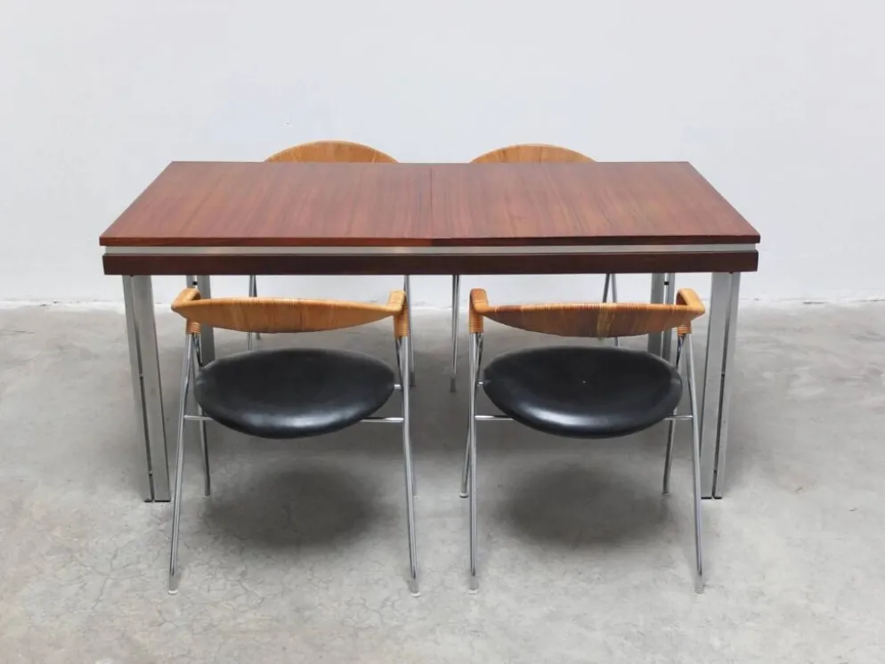 Table à manger extensible par Roger De Winter pour E.M.Y., années 1960.