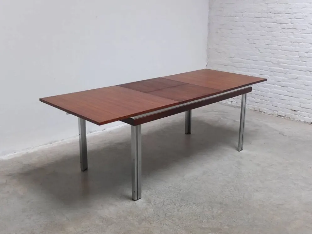 Table à manger extensible par Roger De Winter pour E.M.Y., années 1960.