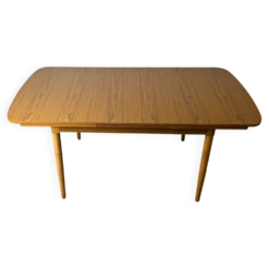 Table à manger extensible Schreiber Mid Century en Formica avec pieds en hêtre des années 1960-70.