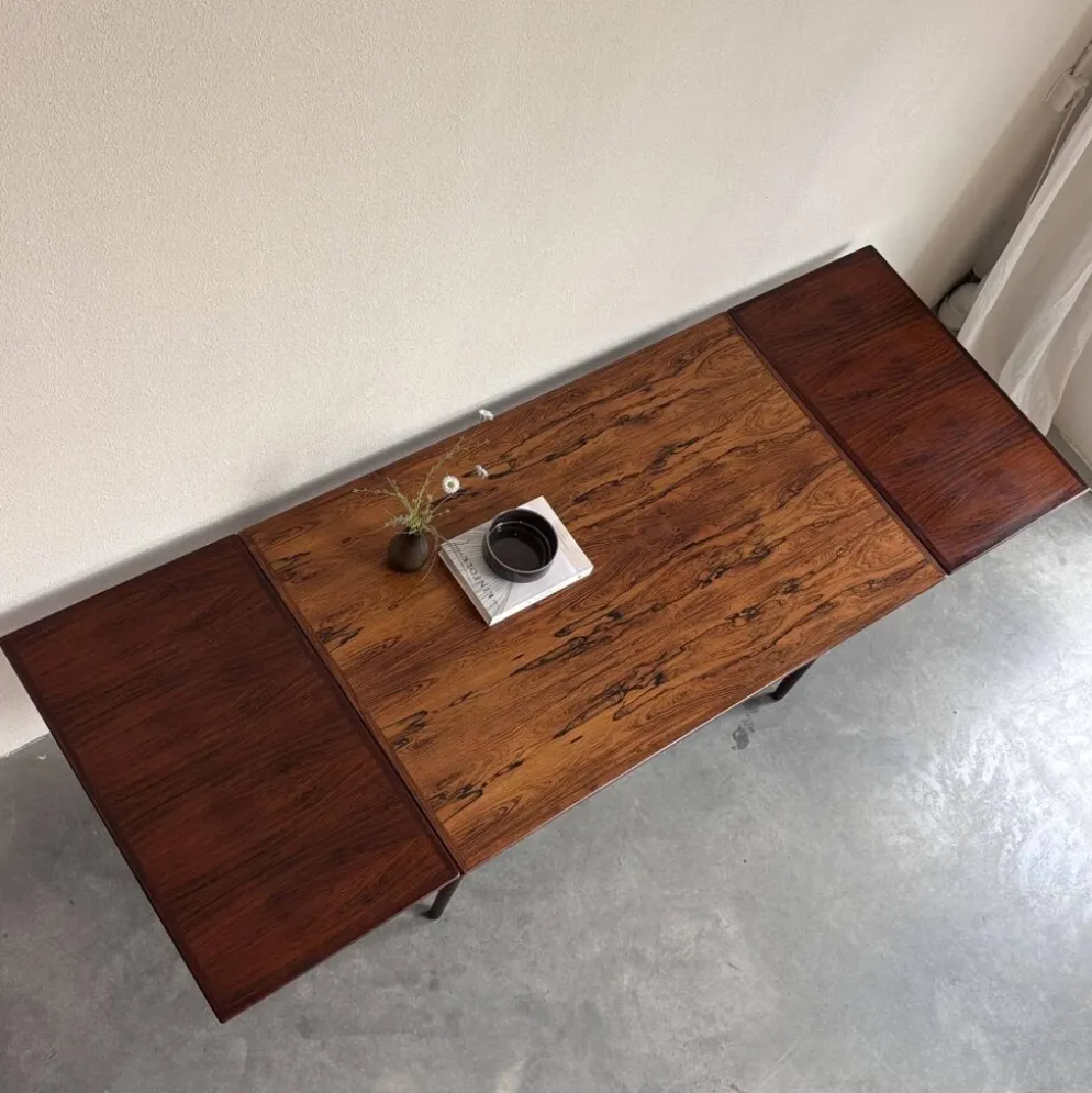 Table à manger extensible vintage en palissandre Omann Jun
