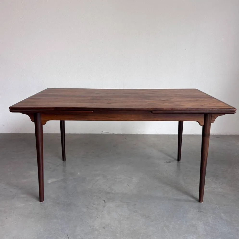 Table à manger extensible vintage en palissandre Omann Jun