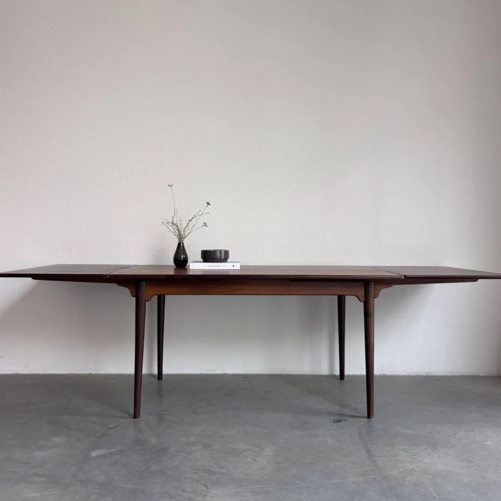 Table à manger extensible vintage en palissandre Omann Jun