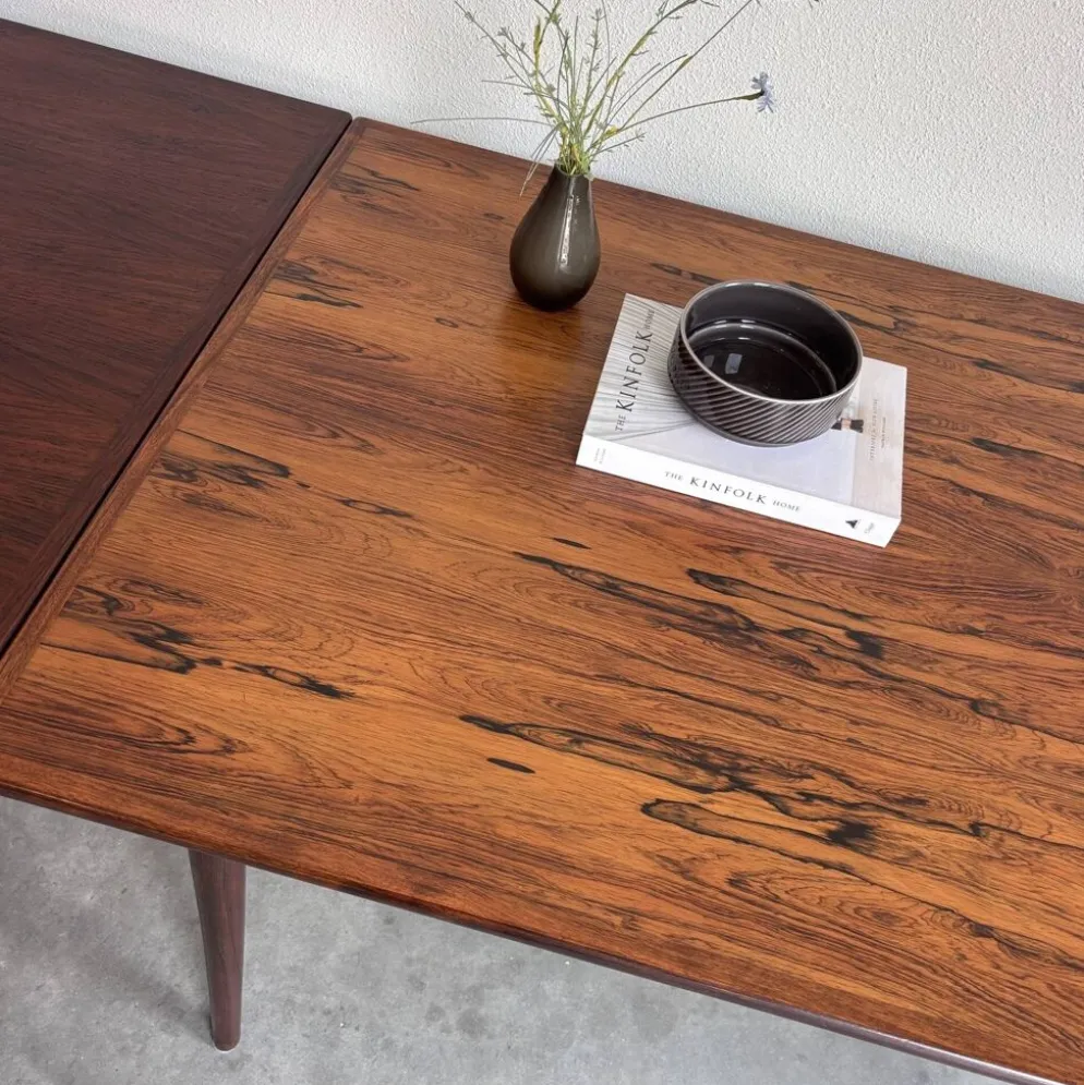 Table à manger extensible vintage en palissandre Omann Jun