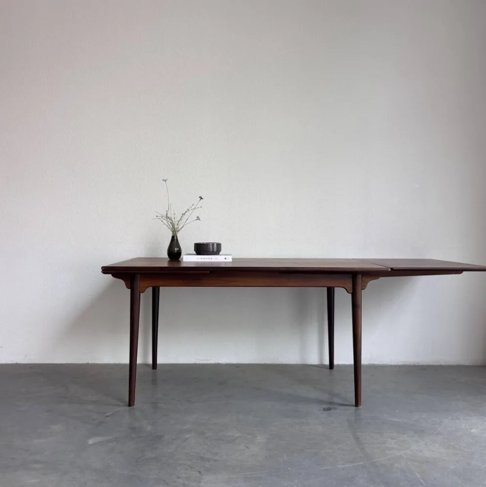 Table à manger extensible vintage en palissandre Omann Jun