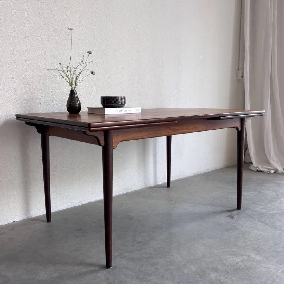 Table à manger extensible vintage en palissandre Omann Jun