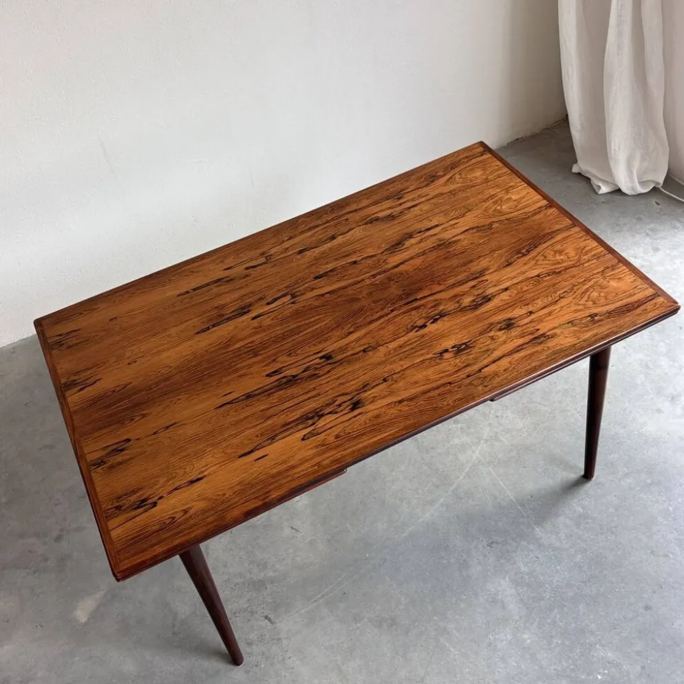 Table à manger extensible vintage en palissandre Omann Jun