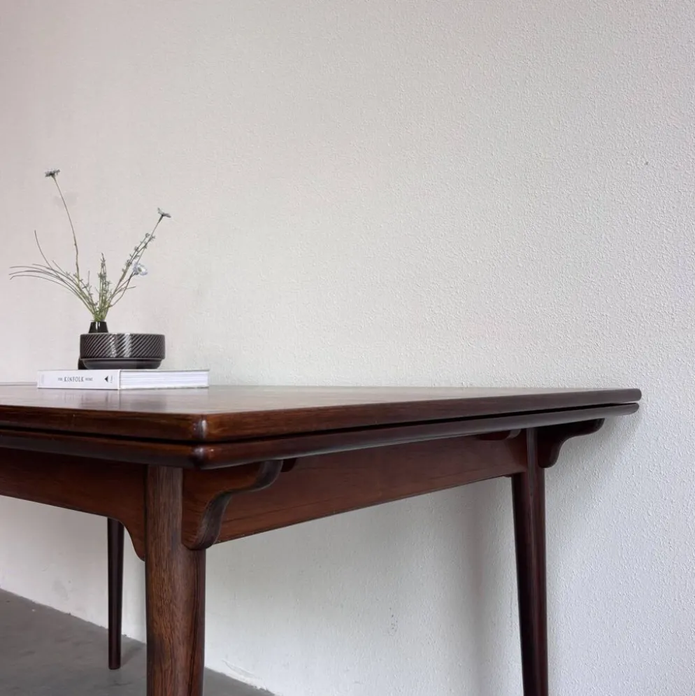 Table à manger extensible vintage en palissandre Omann Jun