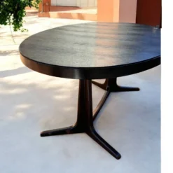 Table à manger ovale extensible dans le goût de baumann — noir ébonisé — vi